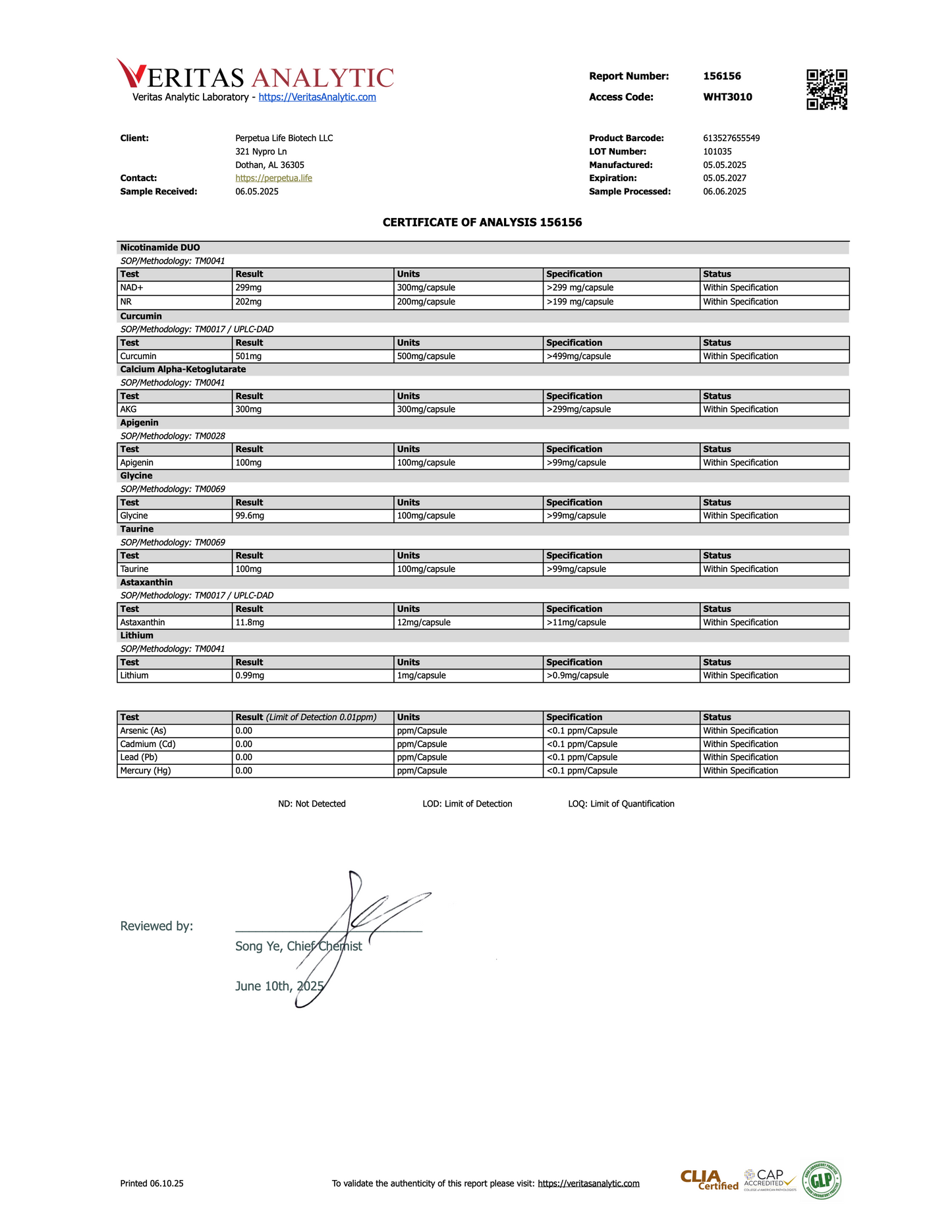 NAD+ NMN Liposomal Anti Aging Supplement Complex AEON White with Curcumin, and AKG