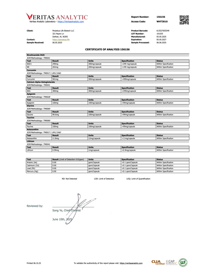 NAD+ NMN Liposomal Anti Aging Supplement Complex AEON White with Curcumin, and AKG